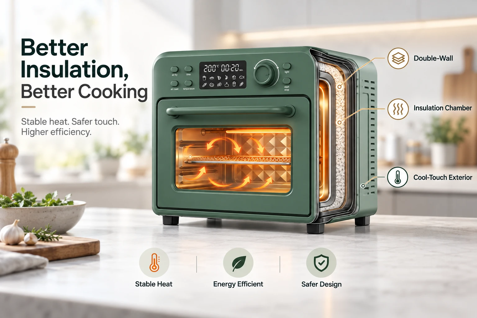 How Insulation Technology Ensures Stable Cooking Temperatures in Air Fryer Ovens
